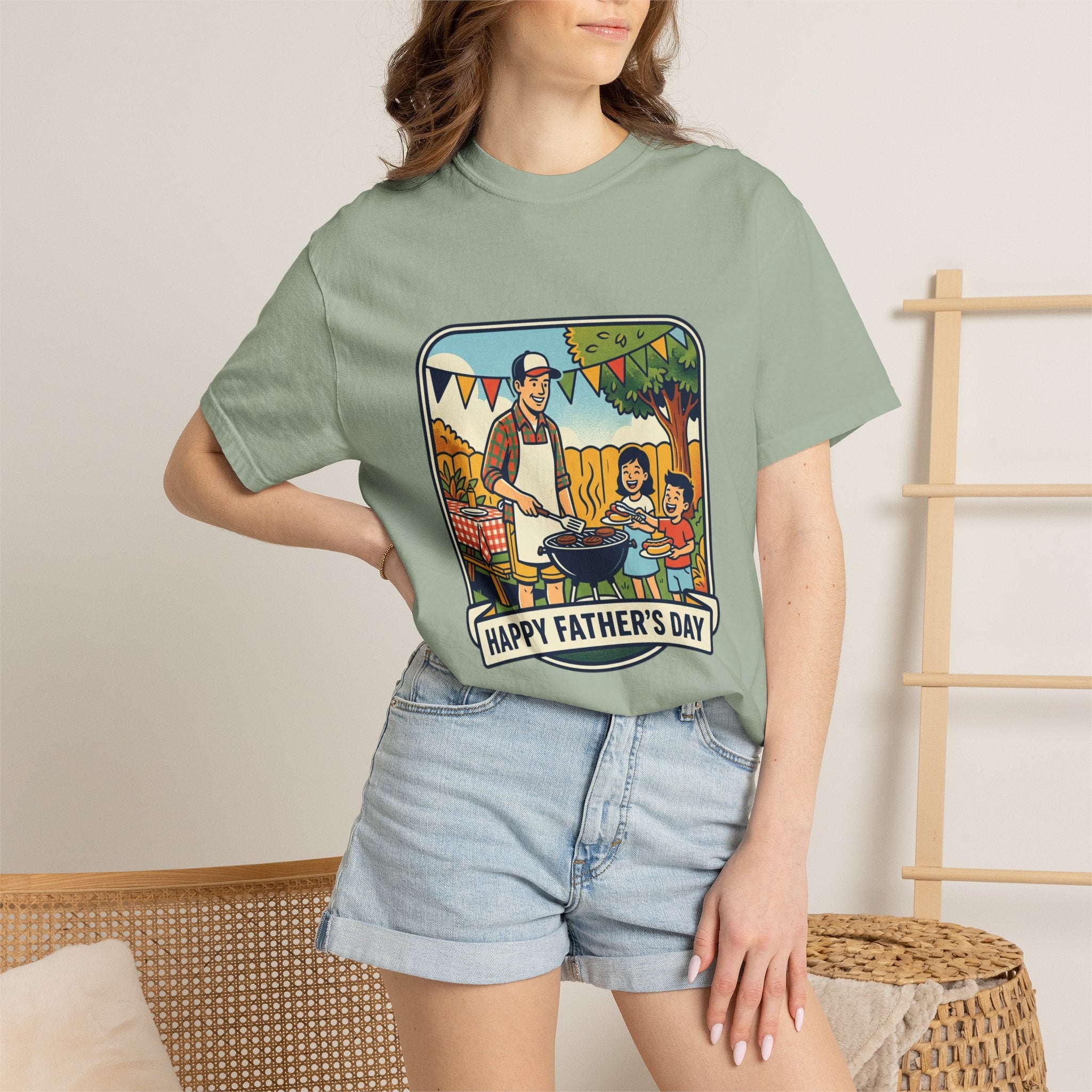 Father's Day BBQ T-Shirt — "Happy Father's Day" Graphic Tee