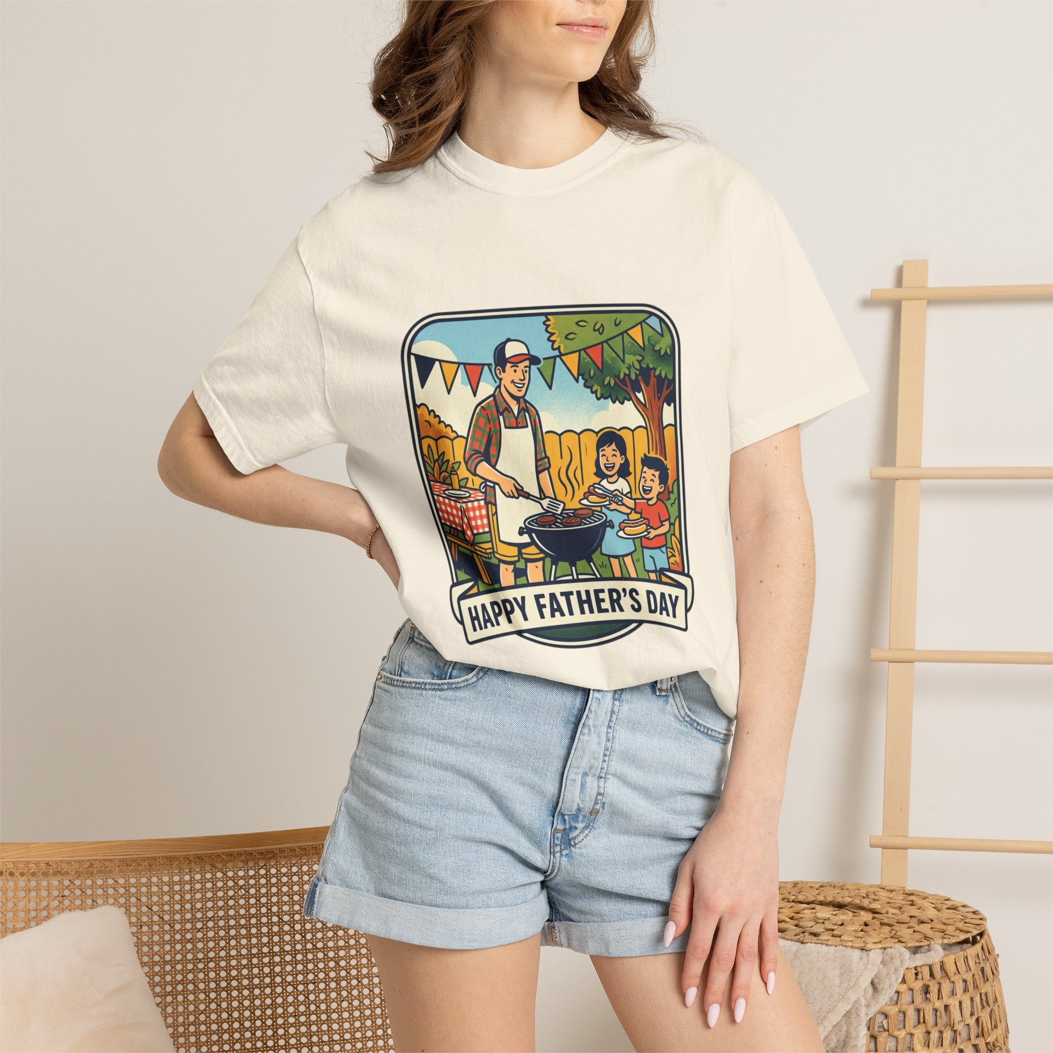 Father's Day BBQ T-Shirt — "Happy Father's Day" Graphic Tee