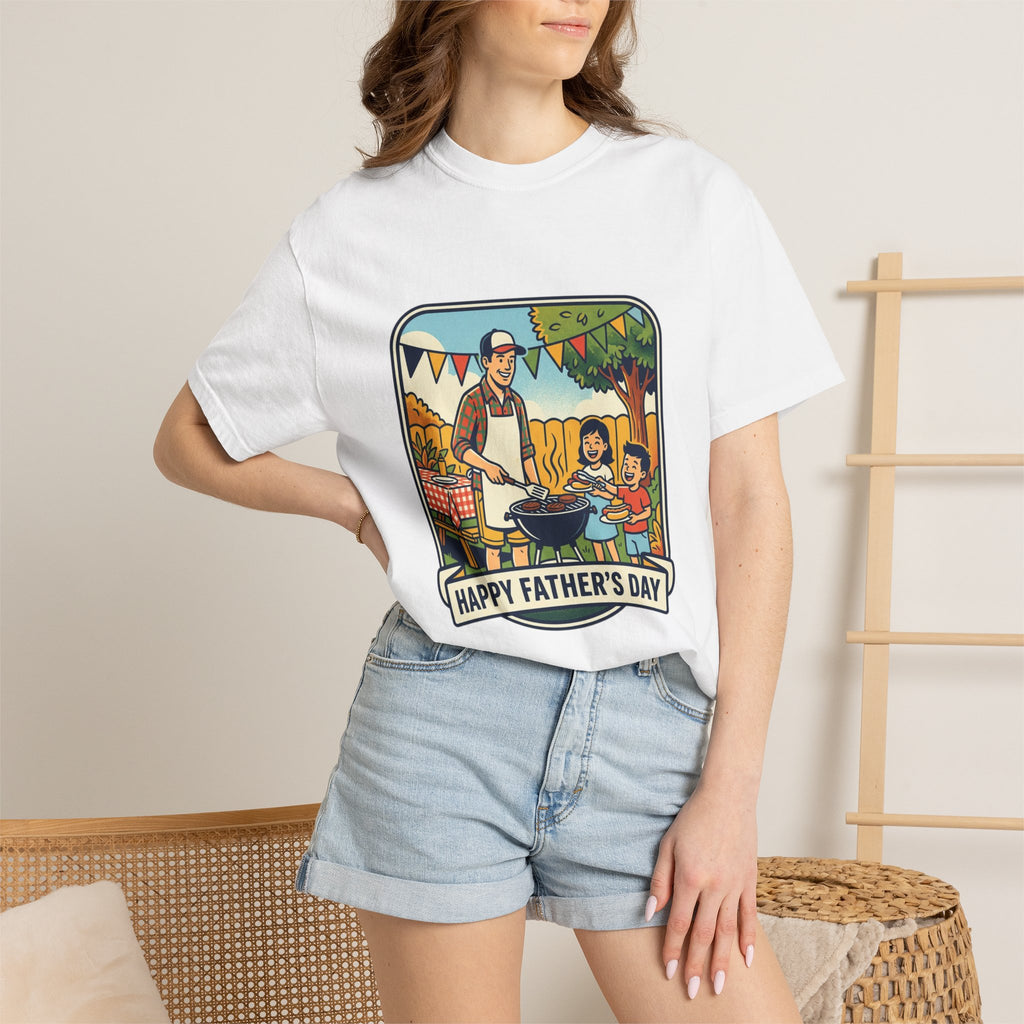 Father's Day BBQ T-Shirt — "Happy Father's Day" Graphic Tee