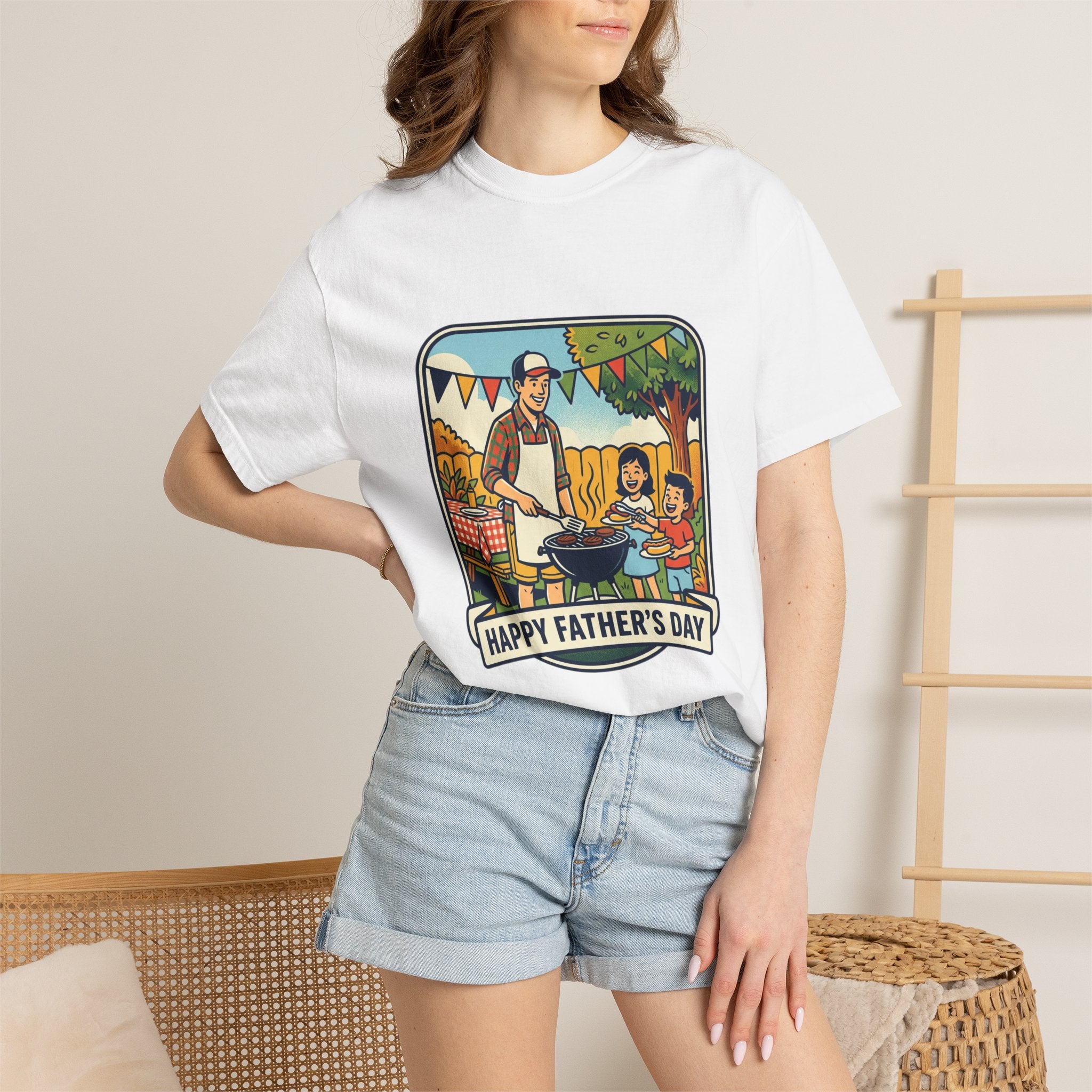 Father's Day BBQ T-Shirt — "Happy Father's Day" Graphic Tee
