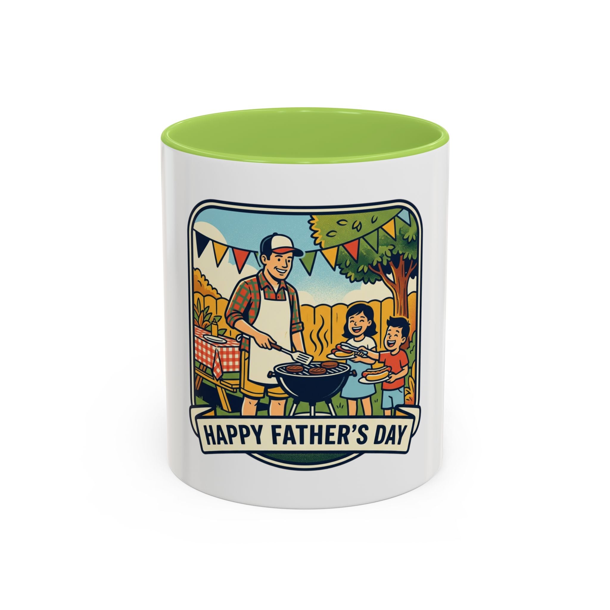 Father's Day Coffee Mug - 'Happy Father's Day' BBQ Family Accent Mug