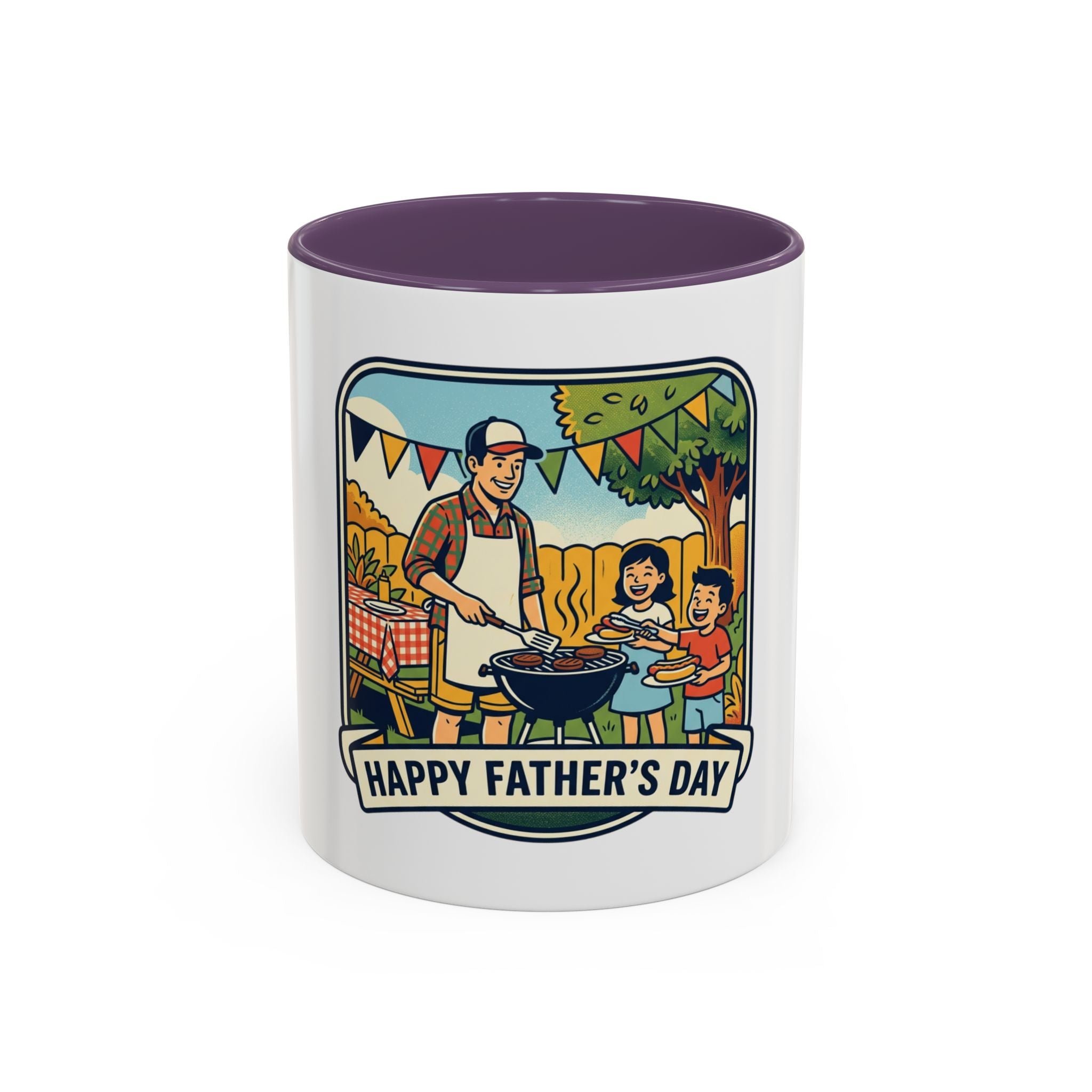 Father's Day Coffee Mug - 'Happy Father's Day' BBQ Family Accent Mug