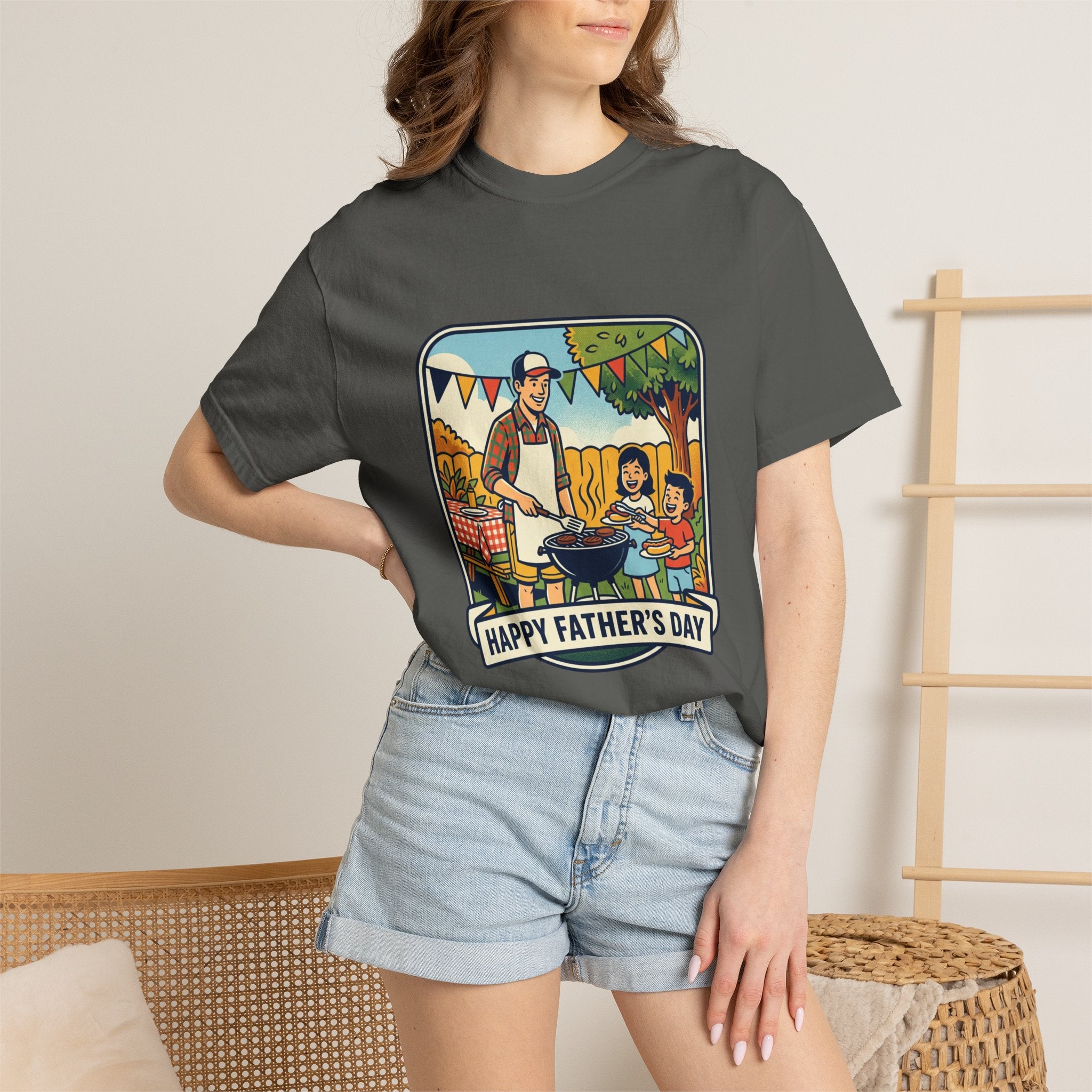 Father's Day BBQ T-Shirt — "Happy Father's Day" Graphic Tee
