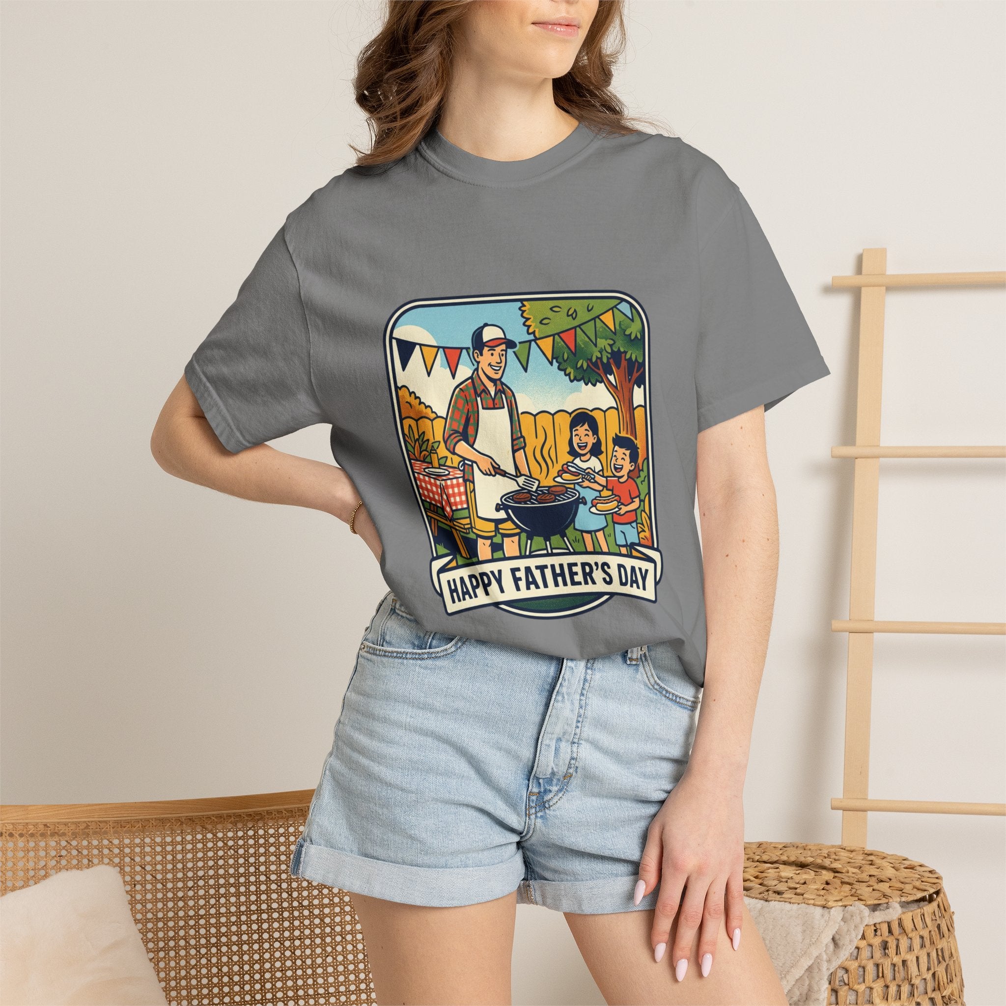 Father's Day BBQ T-Shirt — "Happy Father's Day" Graphic Tee