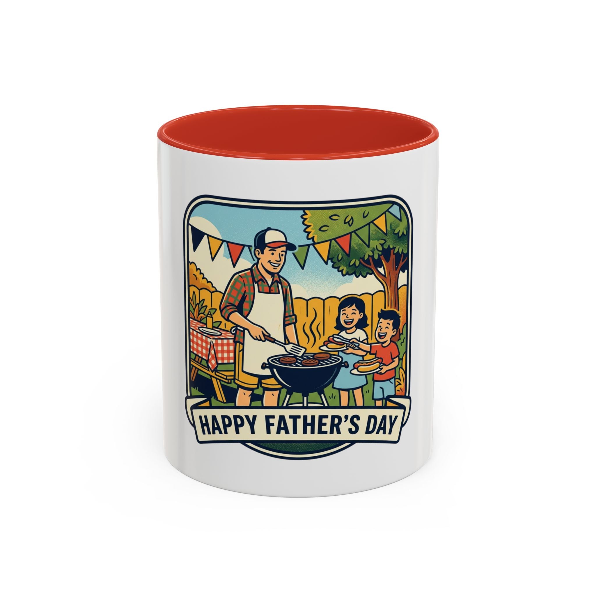 Father's Day Coffee Mug - 'Happy Father's Day' BBQ Family Accent Mug
