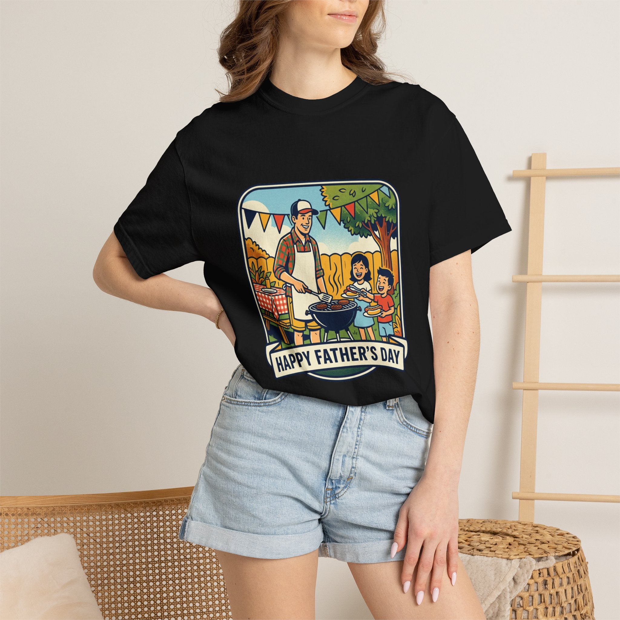 Father's Day BBQ T-Shirt — "Happy Father's Day" Graphic Tee