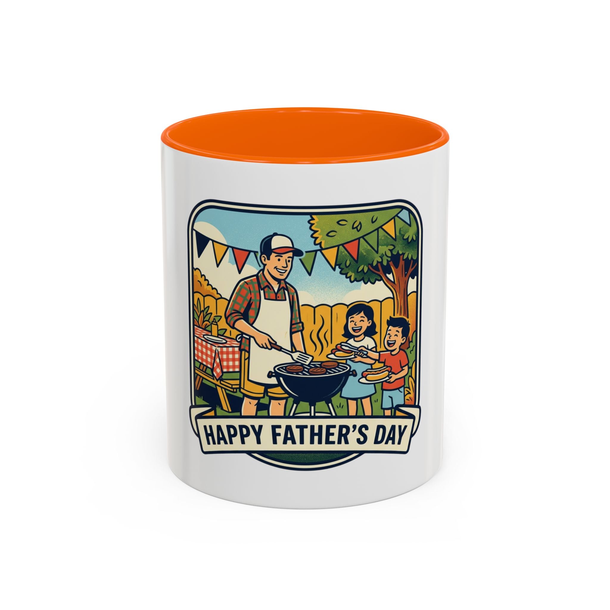Father's Day Coffee Mug - 'Happy Father's Day' BBQ Family Accent Mug