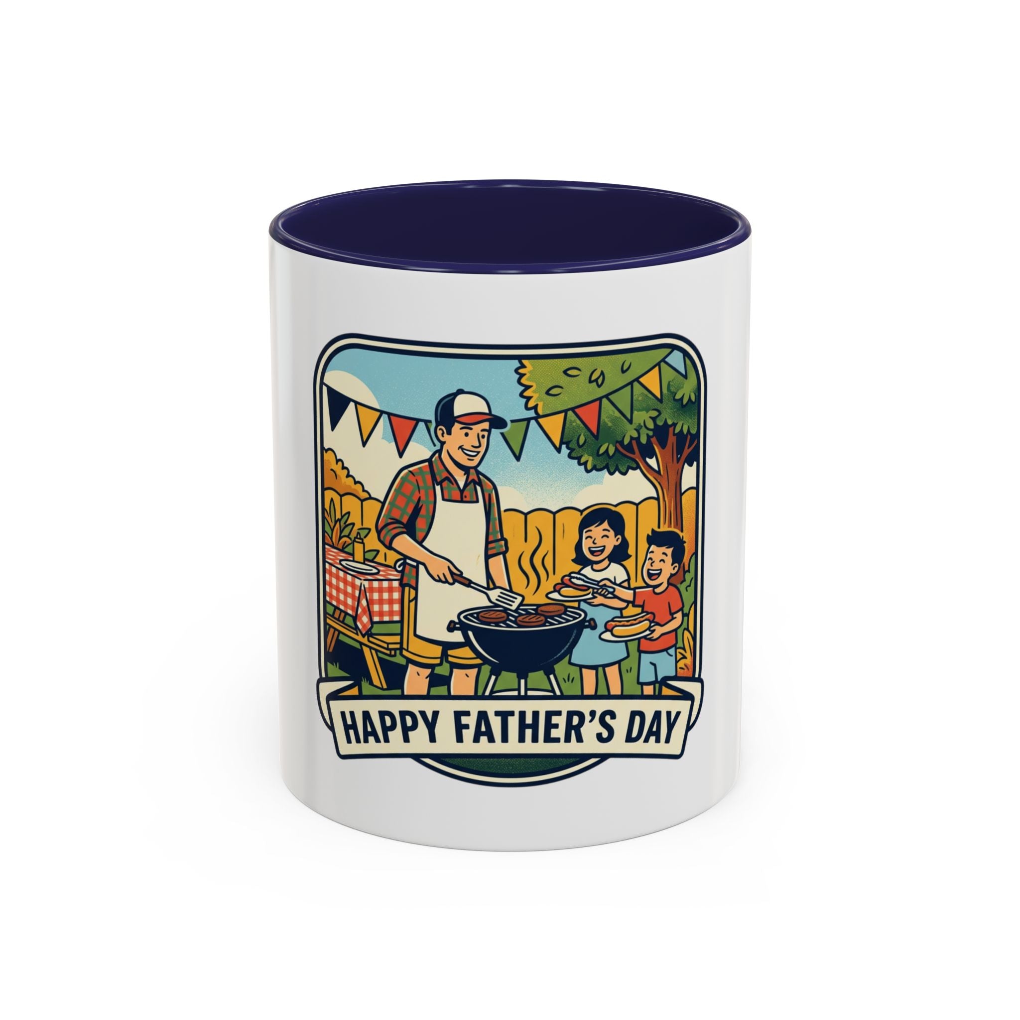 Father's Day Coffee Mug - 'Happy Father's Day' BBQ Family Accent Mug