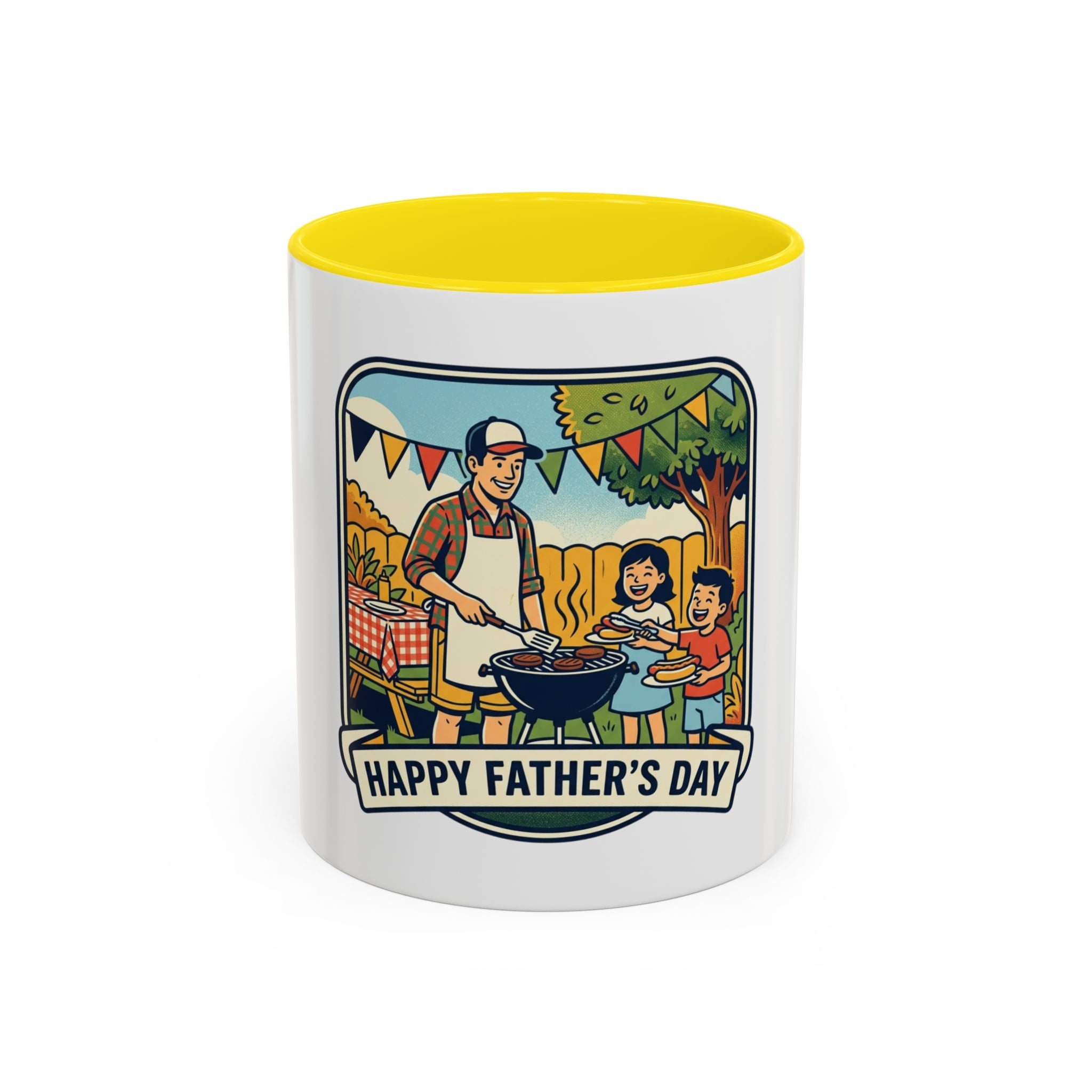Father's Day Coffee Mug - 'Happy Father's Day' BBQ Family Accent Mug