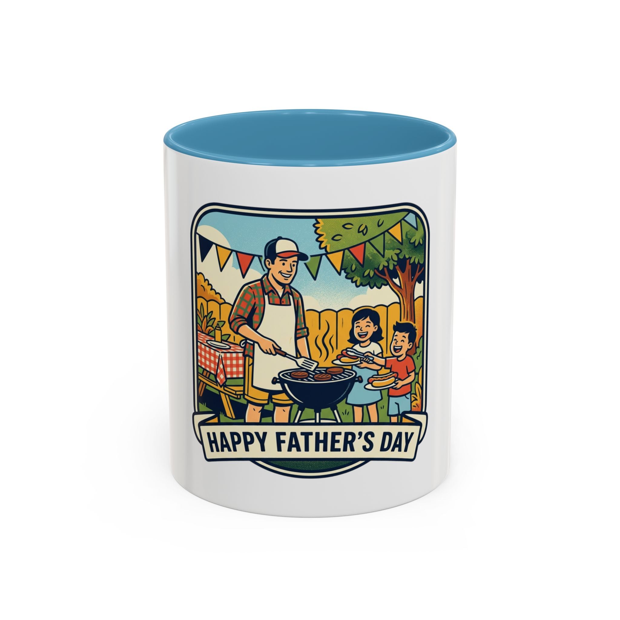 Father's Day Coffee Mug - 'Happy Father's Day' BBQ Family Accent Mug