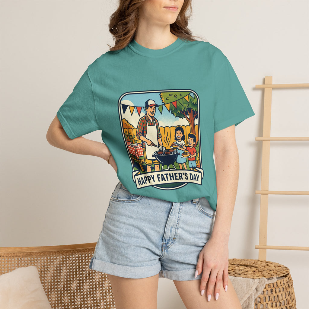 Father's Day BBQ T-Shirt — "Happy Father's Day" Graphic Tee