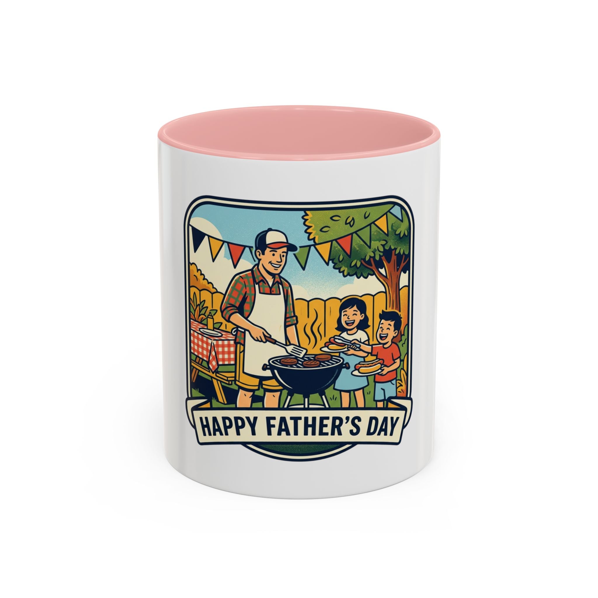 Father's Day Coffee Mug - 'Happy Father's Day' BBQ Family Accent Mug